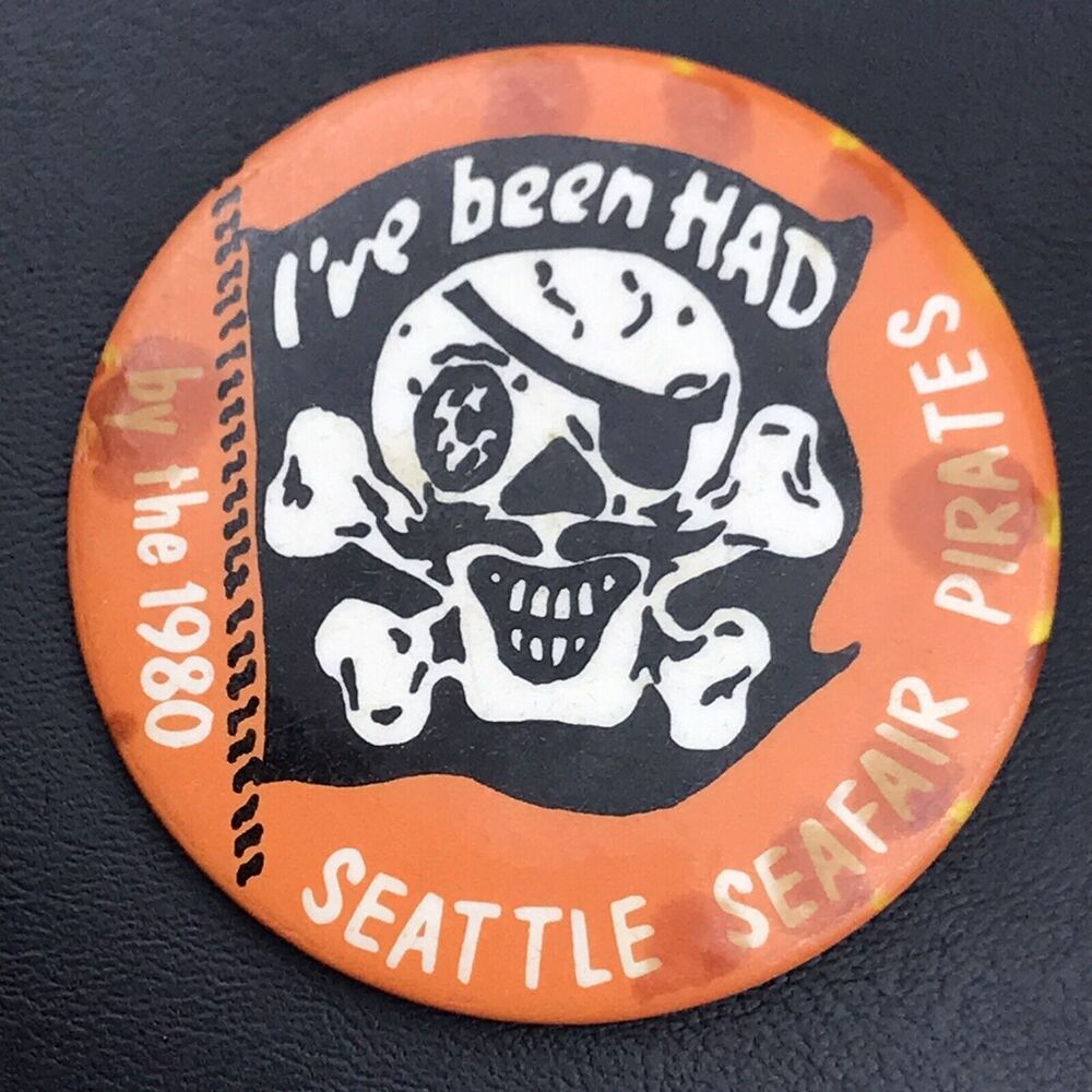 Seattle Seafair Pirates 1980 Pin Button Vintage Pinback